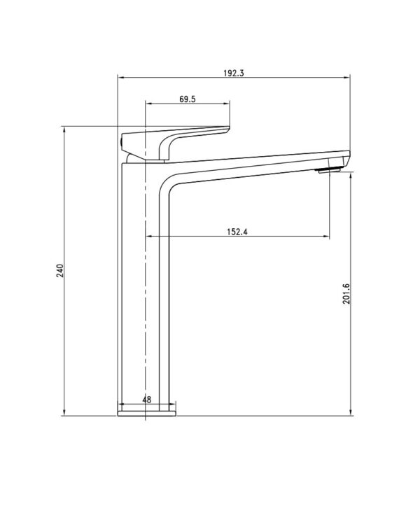 Baterija za lavabo E500 bakar visoka - Slika 2