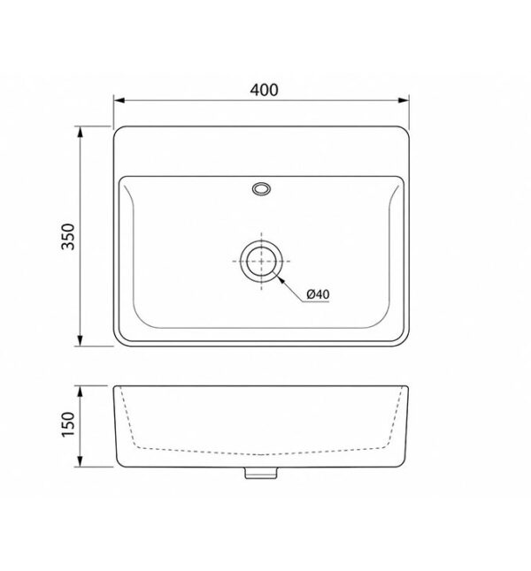 Lavabo COPEN 400x350x150 - Slika 2