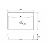 Lavabo COPEN 600x460x150 matt black - Slika 2