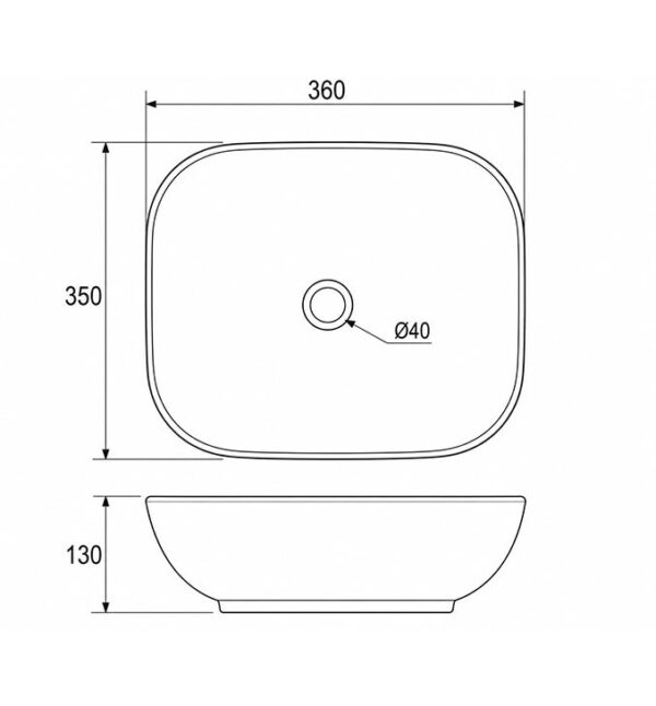 Lavabo COPEN nadgradni 360x350x130 - Slika 2