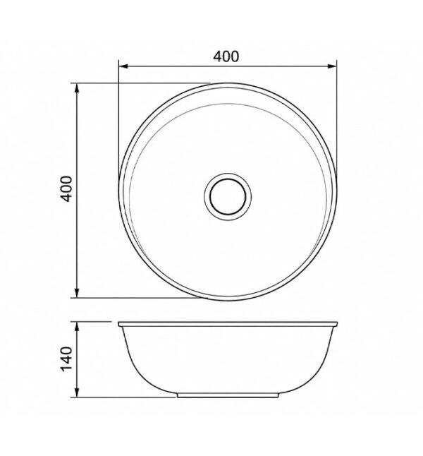 Lavabo COPEN nadgradni 400x400x140 - Slika 2