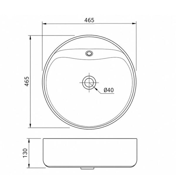 Lavabo COPEN nadgradni 465x465x155 - Slika 2