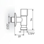 Venti za veš mašinu sa priključkom 3/4" gun metal - Slika 2