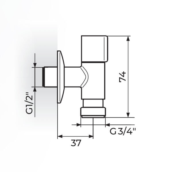 Venti za veš mašinu sa priključkom 3/4" gun metal - Slika 2