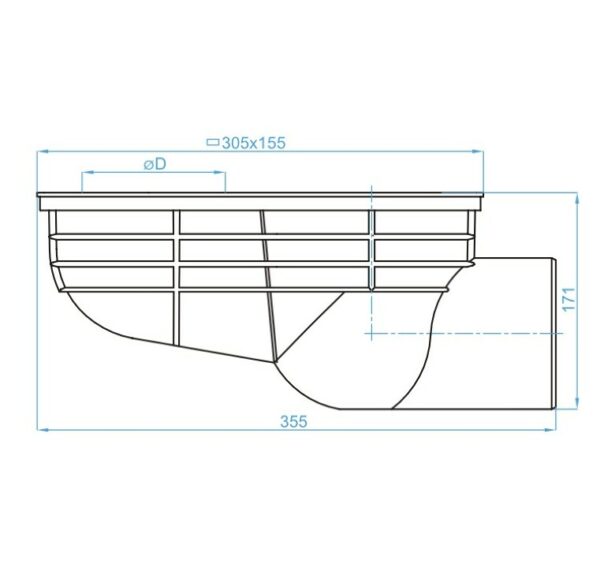 Olučnjak bočni izlaz DN110, SLAB000 - Slika 2